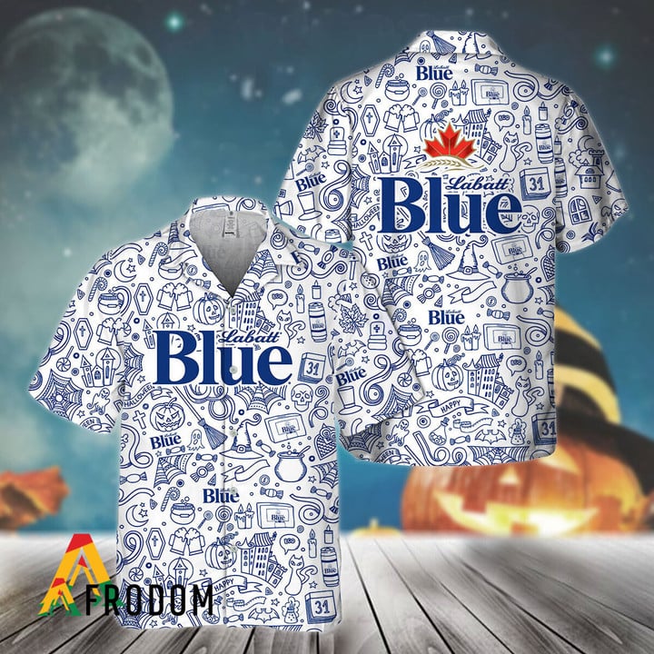 Doodle Art Labatt Blue Beer Hawaiian Shirt, Labatt Blue Logo Doodle Art Button Down Shirt, Labatt Blue Beer Doodle Art Summer Hawaiian Shirt