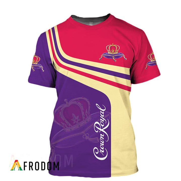 Modern Crown Royal Whisky 3d T-shirt, Crown Royal Logo All Over Printed 3d T-shirt, Crown Royal Unisex 3d T-shirt
