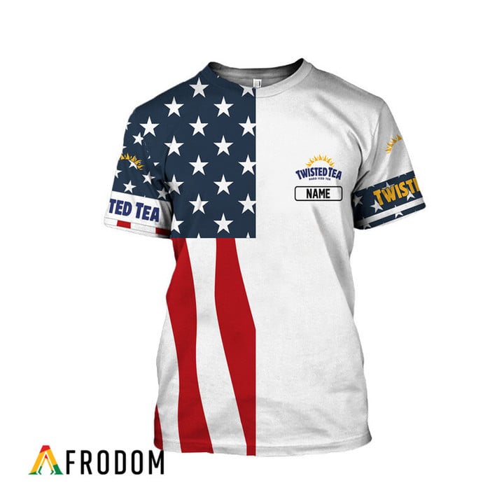 Personalized Twisted Tea American Flag 3d T-shirt, Twisted Tea Usa Flag All Over Print T-shirt, Twisted Tea Patriotic Unisex 3d T-shirt