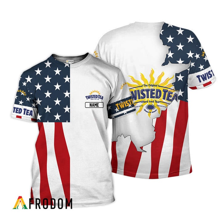 Personalized Twisted Tea American Flag 3d T-shirt, Twisted Tea Usa Flag All Over Print T-shirt, Twisted Tea Patriotic Unisex 3d T-shirt