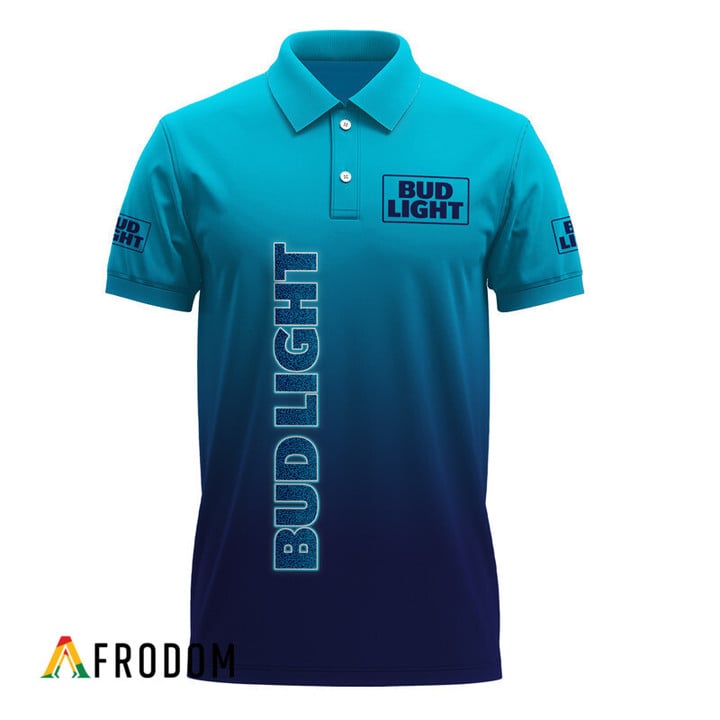 Personalized Bud Light Gradient Polo Shirt, Bud Light All Over Print 3d Polo Shirt, Bud Light Beer 3d Men's Polo Shirt