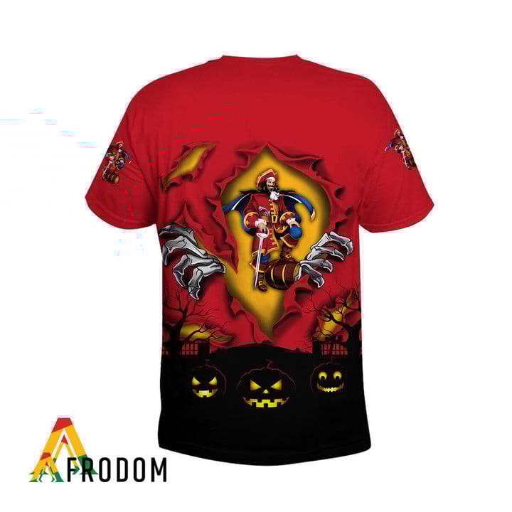 Scary Night Halloween Captain Morgan 3d T-shirt, Captain Morgan All Over Printed 3d T-shirt, Captain Morgan Logo Print Unisex 3d T-shirt