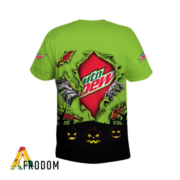 Scary Night Halloween Mountain Dew 3d T-shirt, Mountain Dew All Over Printed 3d T-shirt, Mountain Dew Logo Print Unisex 3d T-shirt
