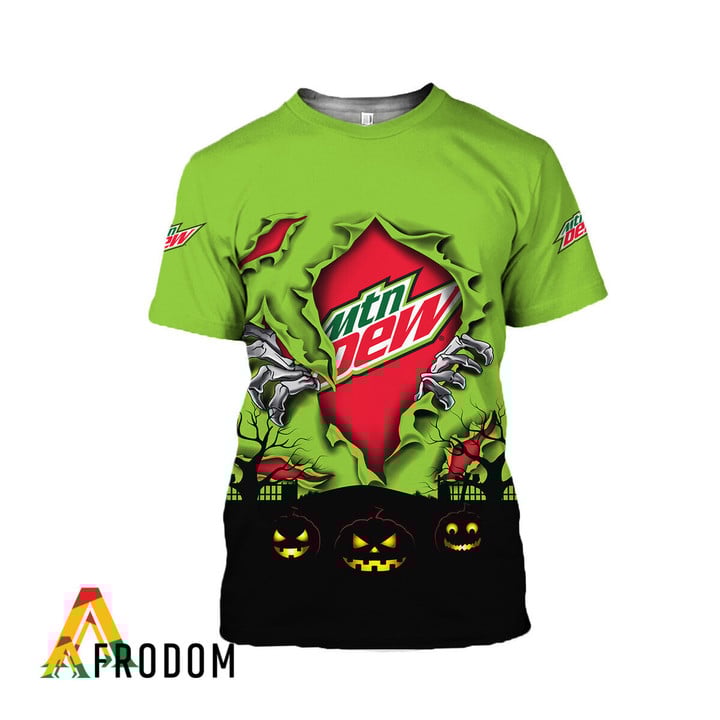 Scary Night Halloween Mountain Dew 3d T-shirt, Mountain Dew All Over Printed 3d T-shirt, Mountain Dew Logo Print Unisex 3d T-shirt