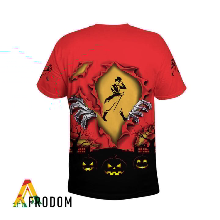 Scary Night Halloween Johnnie Walker Whisky 3d T-shirt, Johnnie Walker All Over Printed 3d T-shirt, Johnnie Walker Logo Print Unisex 3d T-shirt