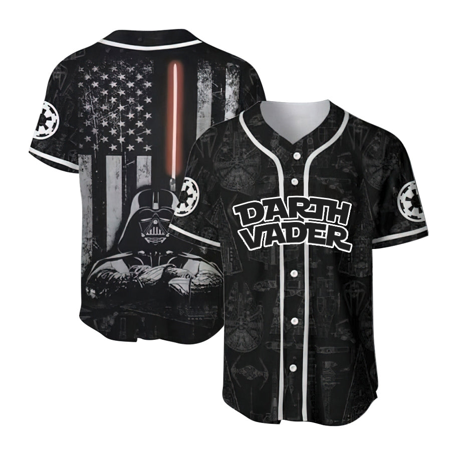Star Wars Darth Vader American Flag Black Baseball Jersey Shirt, Star Wars Darth Vader 3d Printed Baseball Jersey, Darth Vader Black Jersey Shirt
