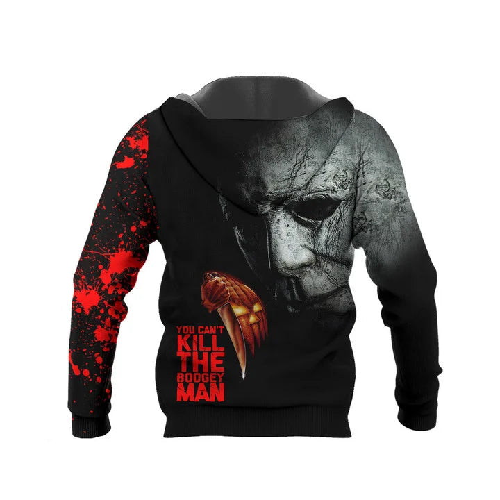 Halloween Scary Michael Myers 3D Hoodie, Michael Myers Pullover Hooded Sweatshirts, Horror Character Michael Myers 3D Printed Hoodies
