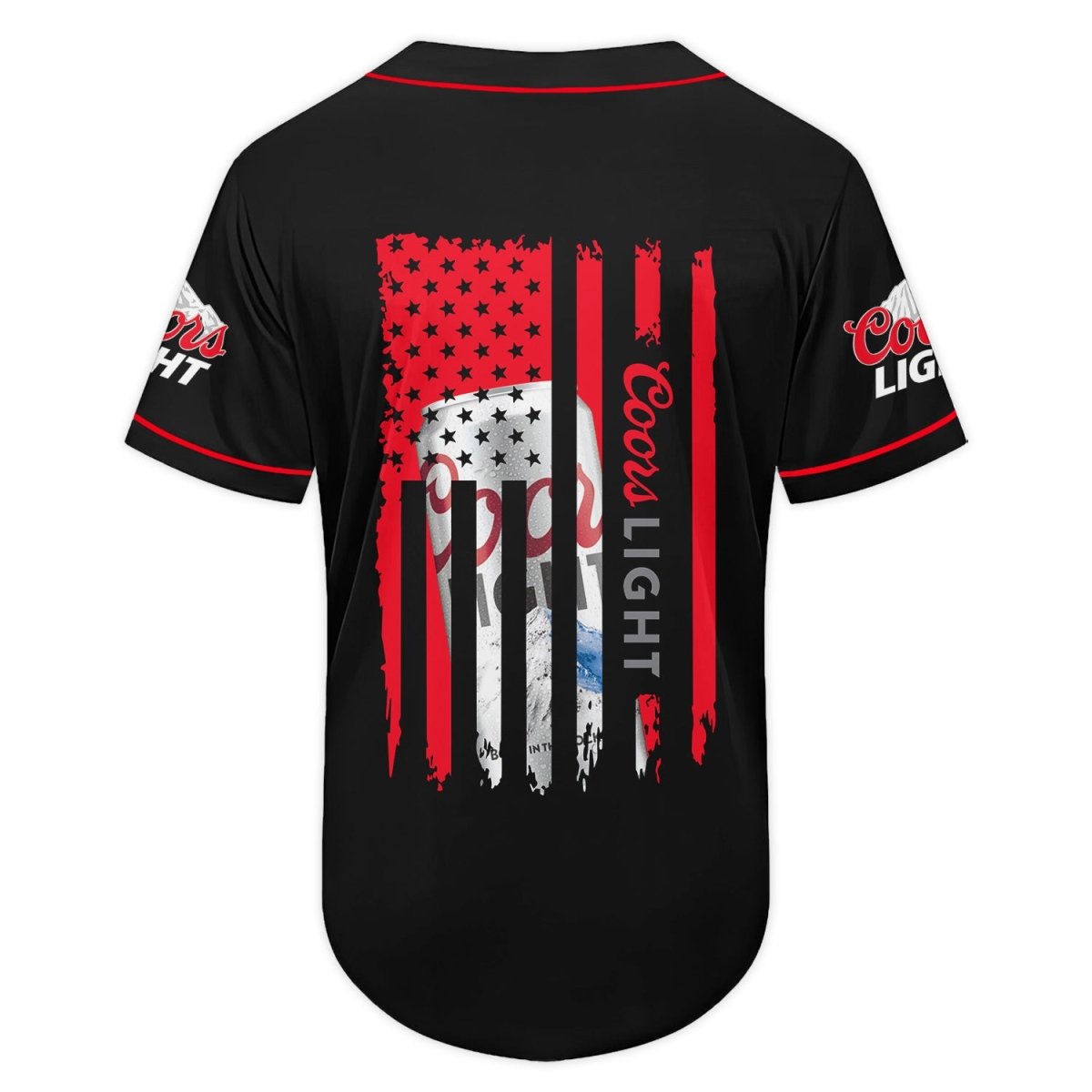 Coors Light American Flag Black Baseball Jersey Shirt, Us Flag Coors Light Black Baseball Jersey, Coors Light Beer Unisex Baseball Jersey Shirt