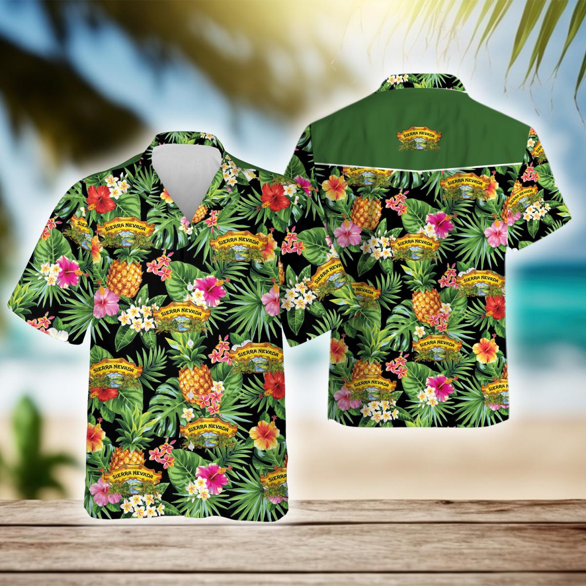 Tropical Leaf Pineapple Sierra Nevada Beer Hawaiian Shirt, Sierra Nevada Brewing Aloha Summer Shirts, Sierra Nevada Beer Button Up Hawaiian Shirt