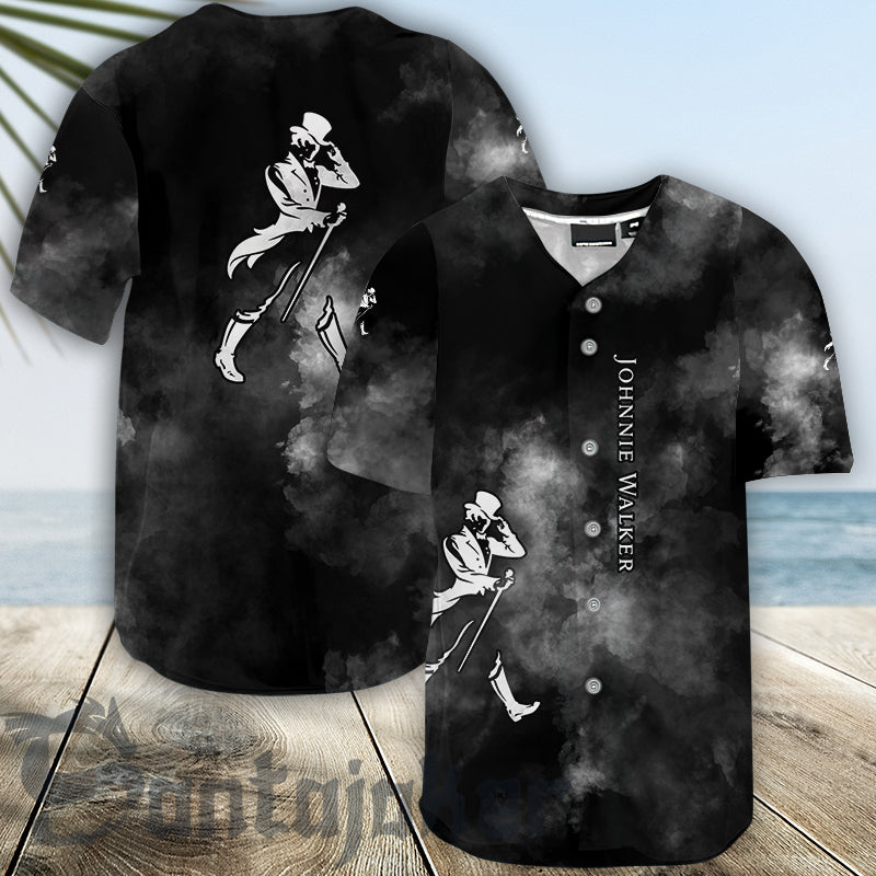 Johnnie Walker Colorful Smoke Baseball Jersey Shirts, Johnnie Walker Logo Printed 3d Baseball Jersey, Johnnie Walker Unisex Baseball Jersey