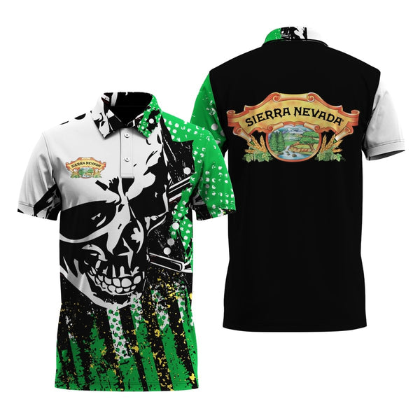 Sierra Nevada Beer Skull Legend 3d Printed Polo Shirt, Sierra Nevada Men's Short Sleeve Polo Shirt, Sierra Nevada Logo 3d Men's Polo Shirt