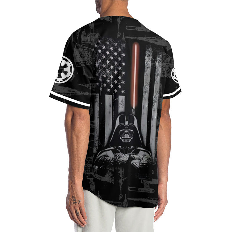Star Wars Darth Vader American Flag Black Baseball Jersey Shirt, Star Wars Darth Vader 3d Printed Baseball Jersey, Darth Vader Black Jersey Shirt