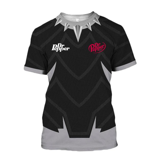 Dr Pepper Black Panther 3d T-shirt, Dr Pepper Black Panther Armor T-shirt, Dr Pepper Logo All Over Printed 3d T-shirt
