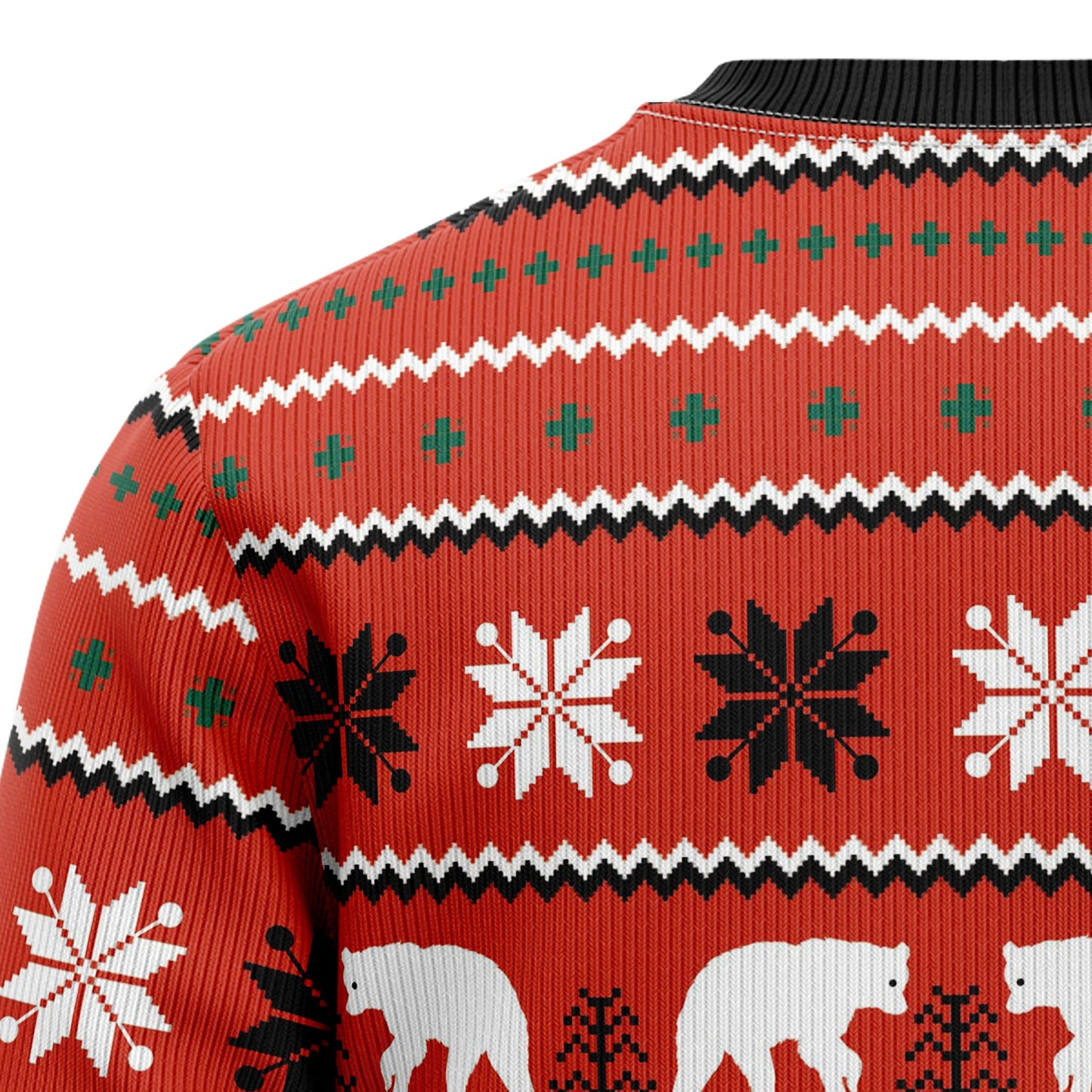 Let It Glow Polar Bear Ugly Christmas Sweater, Xmas Lights Polar Bear All-over Print Ugly Sweater, Polar Bear Xmas Crewneck Knitted Ugly Sweater