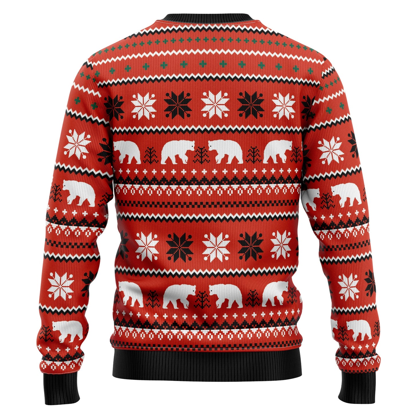 Let It Glow Polar Bear Ugly Christmas Sweater, Xmas Lights Polar Bear All-over Print Ugly Sweater, Polar Bear Xmas Crewneck Knitted Ugly Sweater