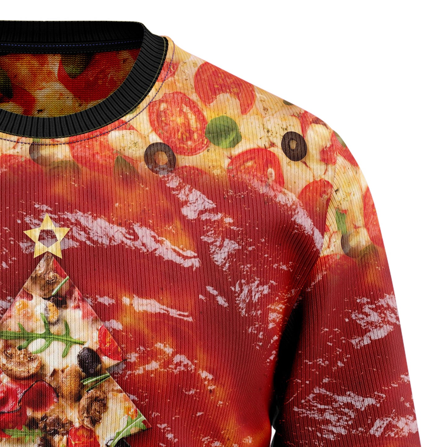 All I Want For Christmas Is Pizza Ugly Christmas Sweater, Pizza Christmas Tree 3d Printed Ugly Sweater, Pizza Lover Crewneck Knitted Ugly Sweater