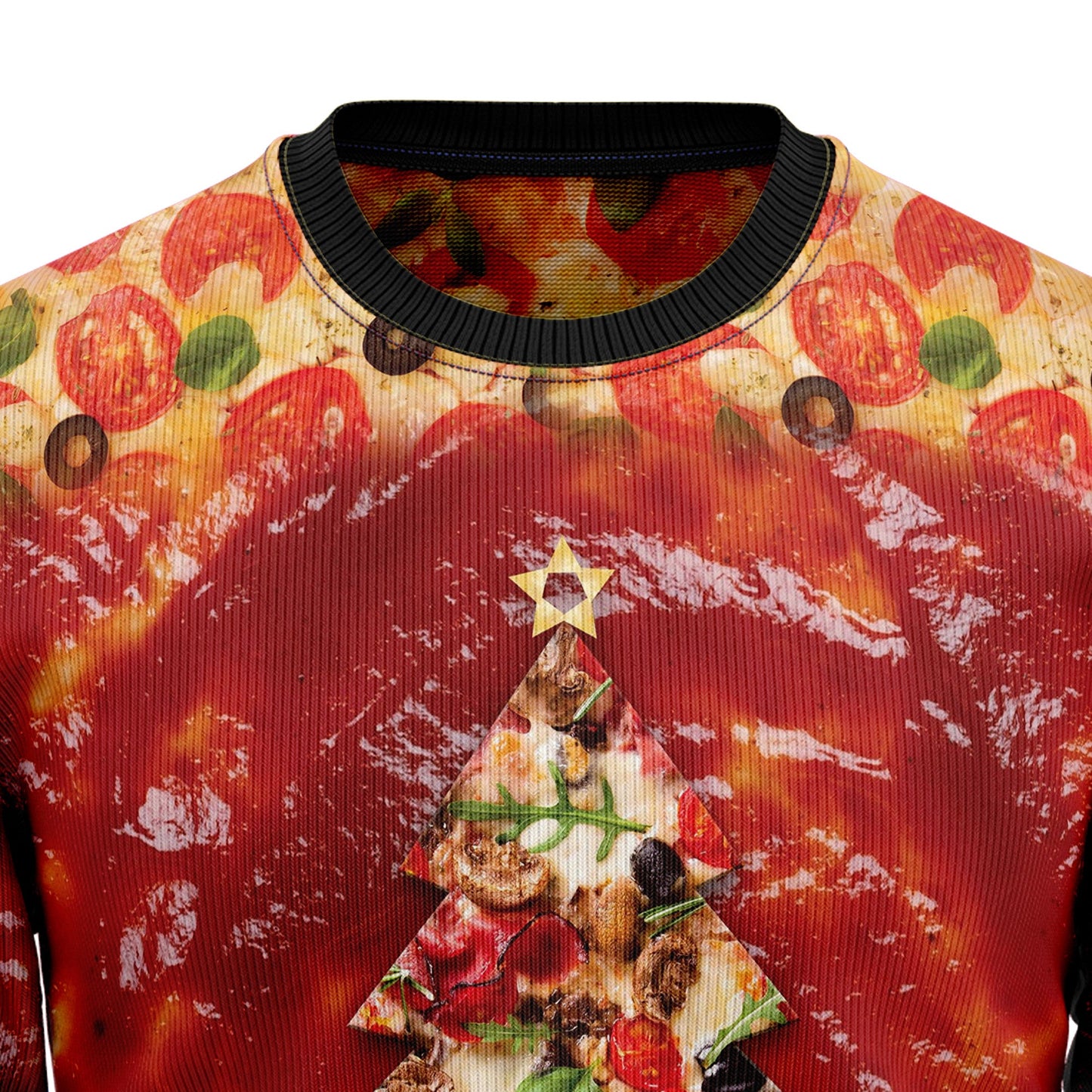 All I Want For Christmas Is Pizza Ugly Christmas Sweater, Pizza Christmas Tree 3d Printed Ugly Sweater, Pizza Lover Crewneck Knitted Ugly Sweater