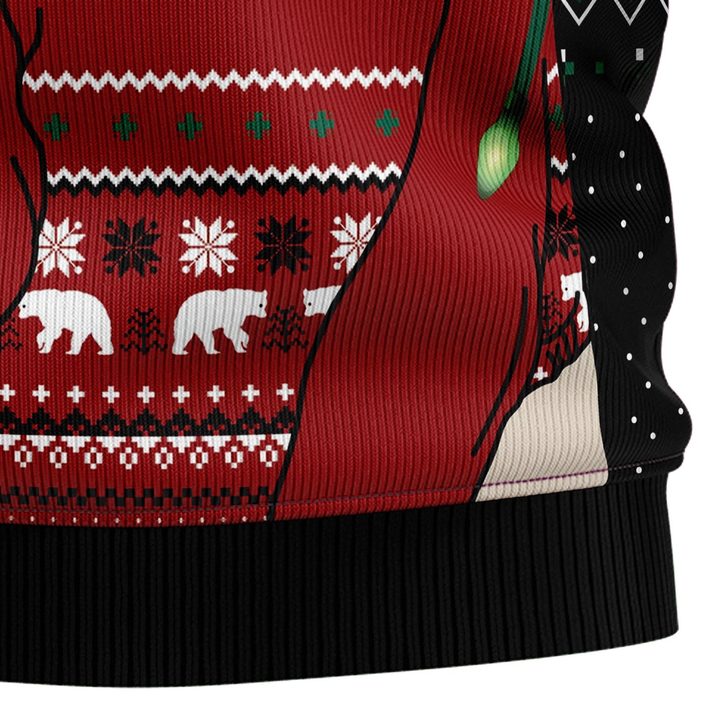 Let It Glow Polar Bear Ugly Christmas Sweater, Xmas Lights Polar Bear All-over Print Ugly Sweater, Polar Bear Xmas Crewneck Knitted Ugly Sweater
