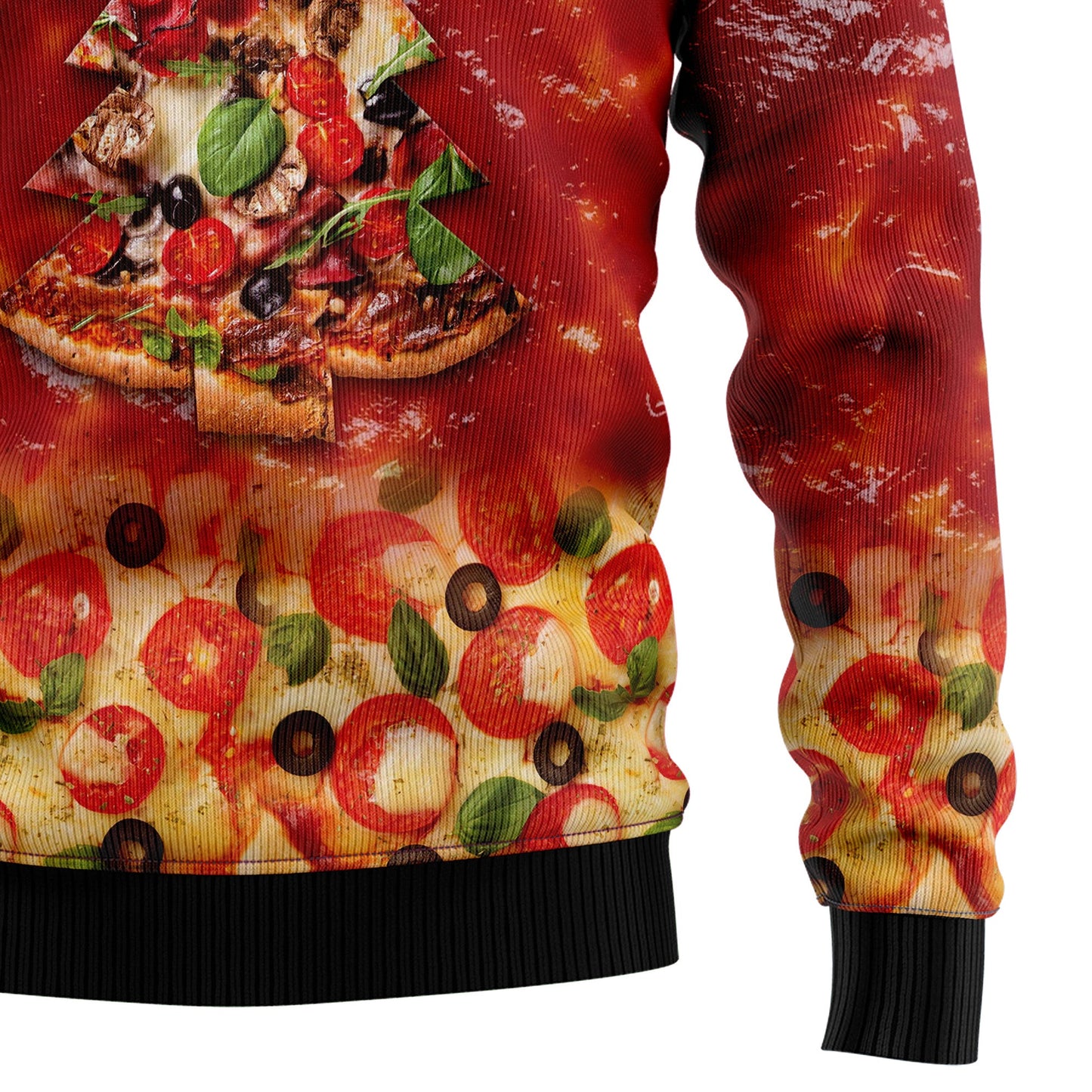All I Want For Christmas Is Pizza Ugly Christmas Sweater, Pizza Christmas Tree 3d Printed Ugly Sweater, Pizza Lover Crewneck Knitted Ugly Sweater