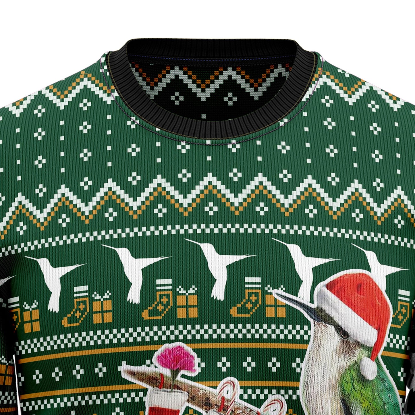 Christmas Hummingbird Family Ugly Christmas Sweater, Santa Hummingbirds Christmas Ugly Sweater, Hummingbird Aop Crewneck Knitted Ugly Sweater