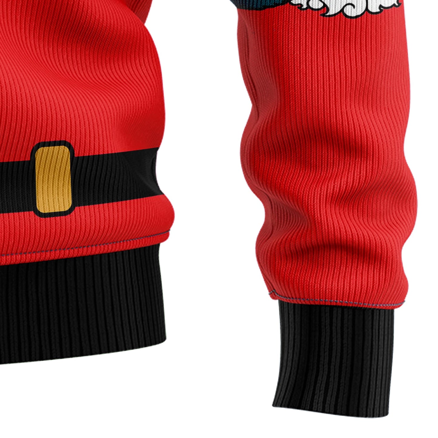 Christmas Santa Claus And Music Notes Ugly Xmas Sweater, Santa Red & Green All-over Print Ugly Sweater, Xmas Santa Crewneck Knitted Ugly Sweater