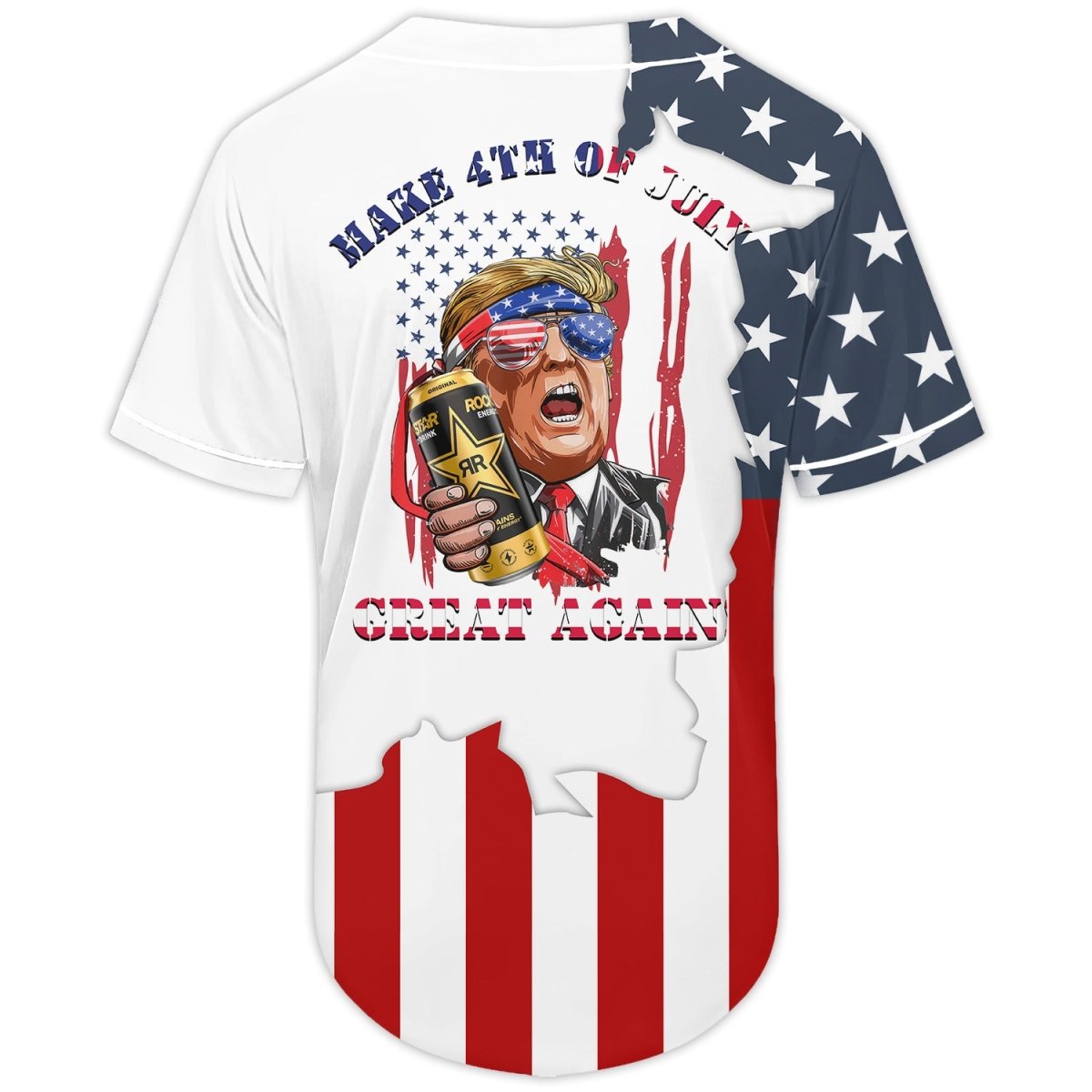 Personalized Rockstar Donald Trump Us Flag Baseball Jersey, Rockstar Energy Drink Us Flag Baseball Jersey, Rockstar Energy Drink Jersey Shirts