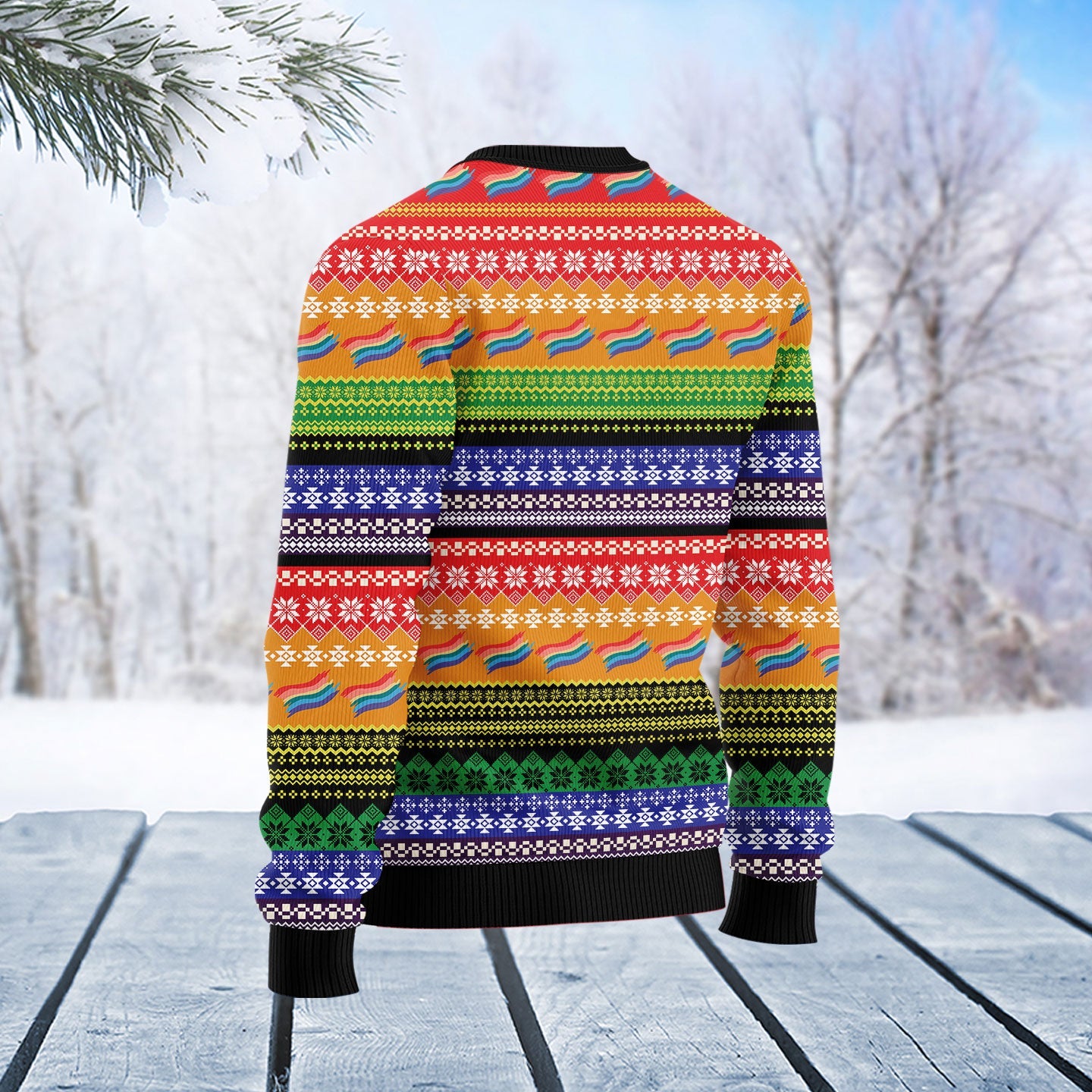 The Most Wonderful Time Of The Year Besides Pride Ugly Sweater, Lgbt Pride All-over Print Xmas Ugly Sweater, Lgbt Crewneck Knitted Ugly Sweater