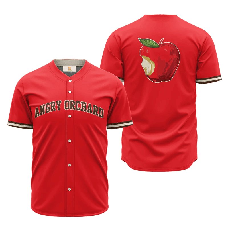 Angry Orchard Red Basic Baseball Jersey Shirts, Angry Orchard Cider Logo Printed Baseball Jersey, Red Angry Orchard Unisex Baseball Jersey