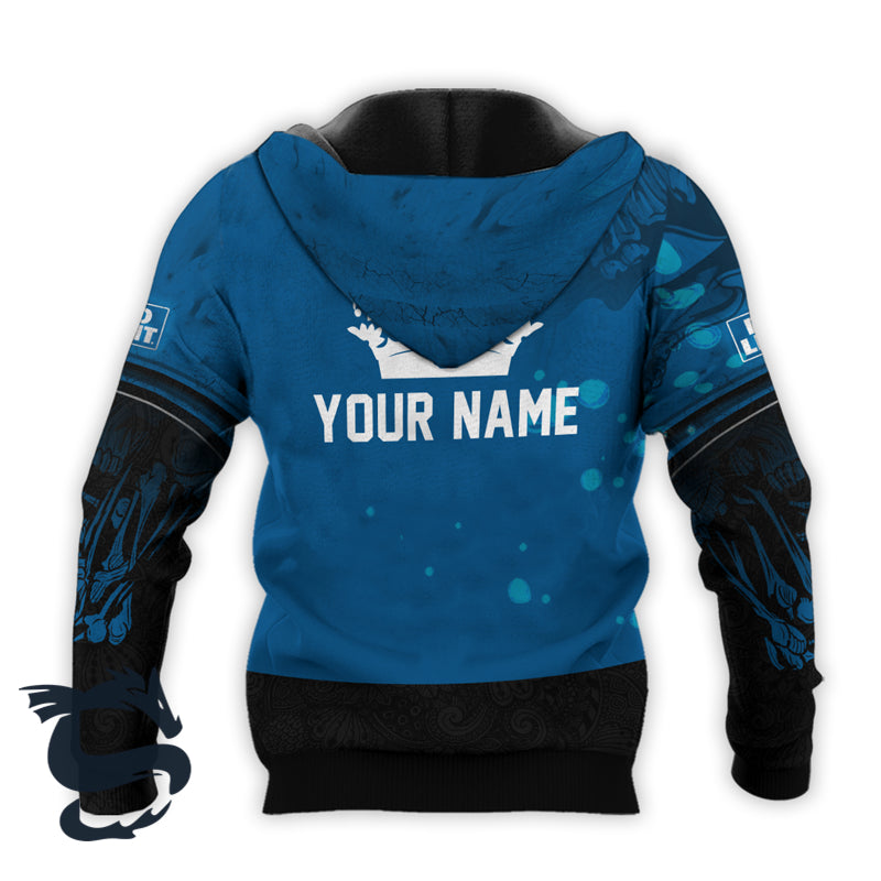 Personalized Bud Light Deer Skull With Mushrooms 3D Hoodie, Bud Light Logo Pullover Hooded Sweatshirt, Bud Light Blue Prints 3D Unisex Hoodie