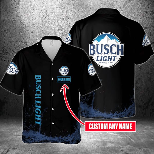 Personalized Name Busch Light Brewed In Usa Hawaiian Shirt, Busch Light Beer Aloha Summer Shirt, Busch Light Button Down Short Sleeve Shirt