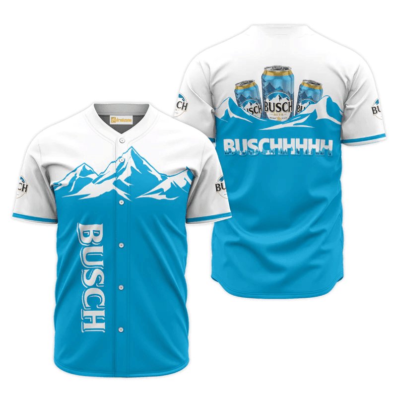 Busch Light The Mountain Baseball Jersey Shirts, Busch Light Beer Logo Printed Baseball Jersey, Busch Light Beer Baseball Jerseys