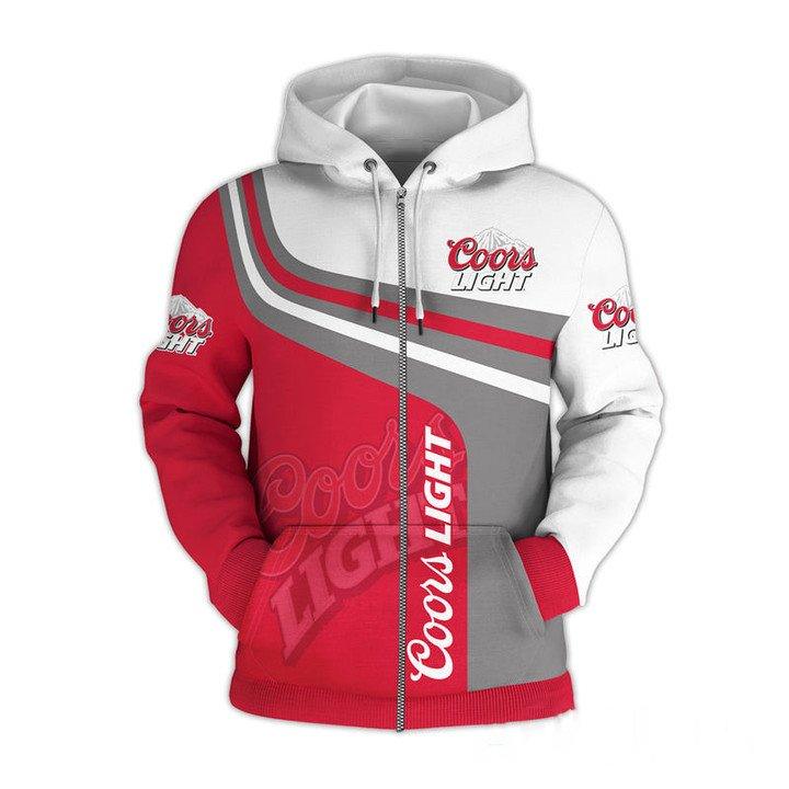 Coors Light Brand Logo All Over Print Hoodie For Men Women, Coors Light Pullover Hooded Sweatshirt, Coors Light Beer 3D Prints Unisex Zip Hoodies