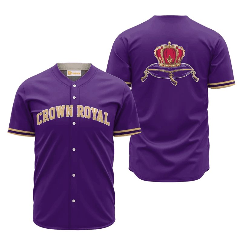 Crown Royal Purple Basic Baseball Jersey Shirts, Crown Royal Whisky Logo Printed Baseball Jersey, Crown Royal Unisex Baseball Jersey