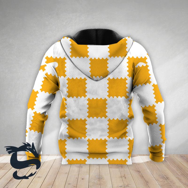 Gorgeous Gingham Twisted Tea Yellow & White Hoodie, Twisted Tea Unisex Pullover Hooded Sweatshirt, Twisted Tea Logo 3D Printed Unisex Zip Hoodie