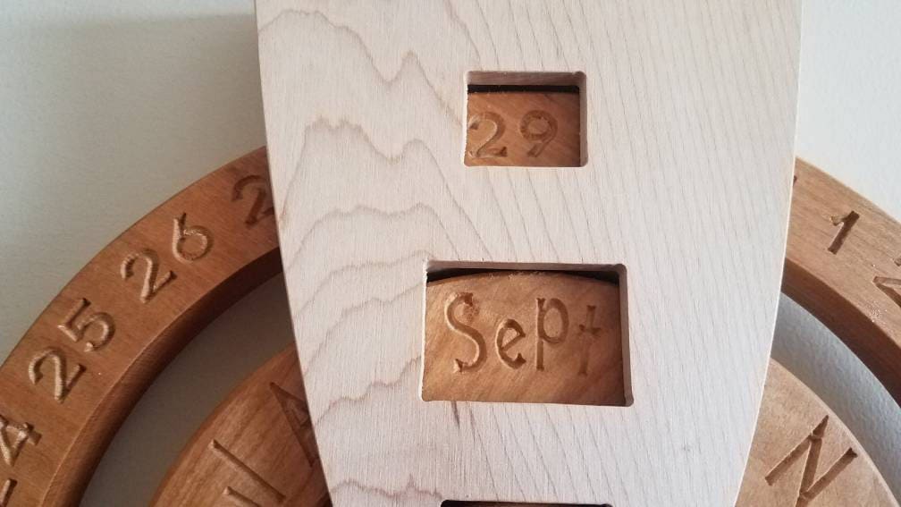 Perpetual calendar, wooden perpetual calendar, wood calendar, perpetual calender, never ending calendar,