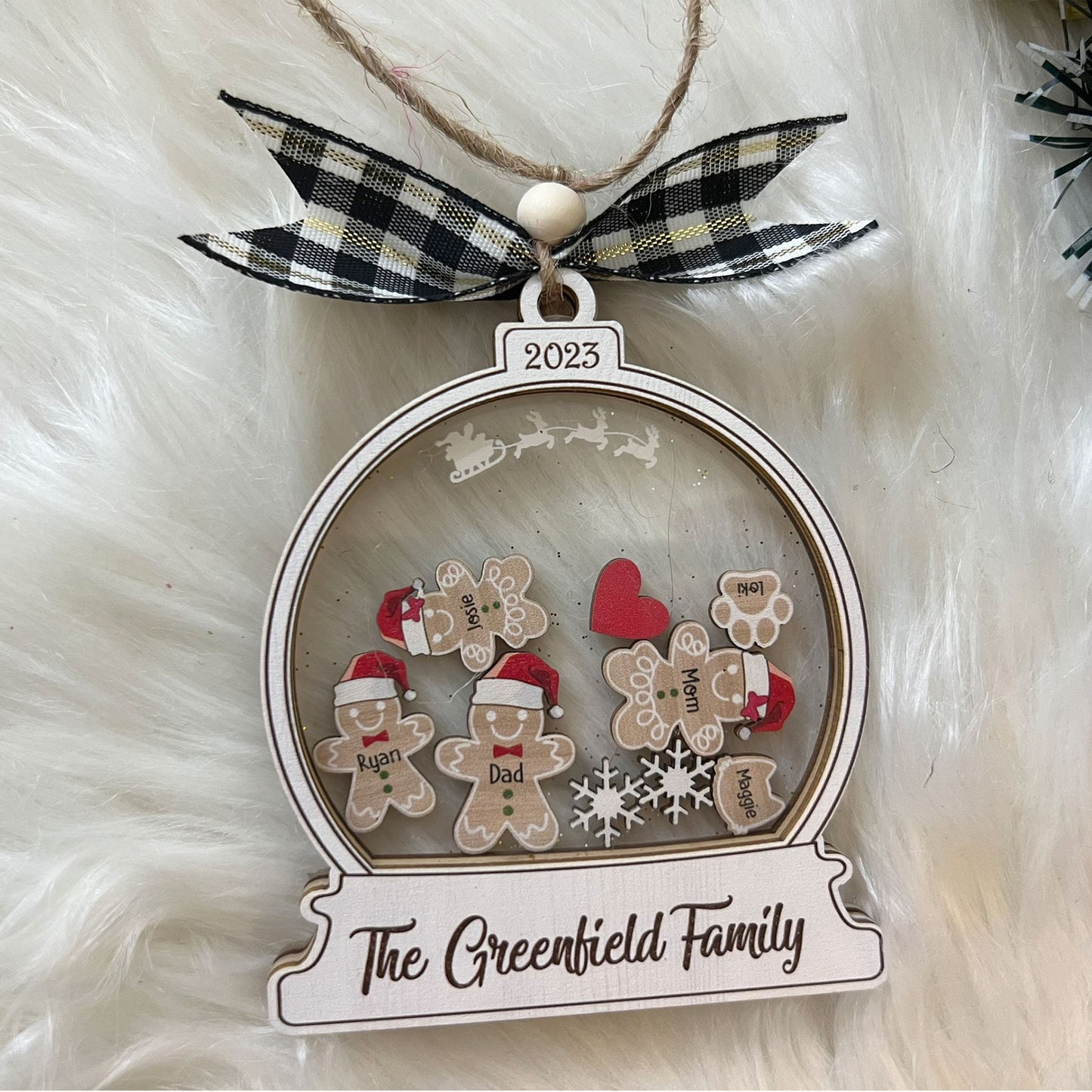 Personalized Gingerbread With Hat Family Christmas Ornament, Custom Family Ornament 2025, 4d Customized Cookie Ornament Gift For Christmas