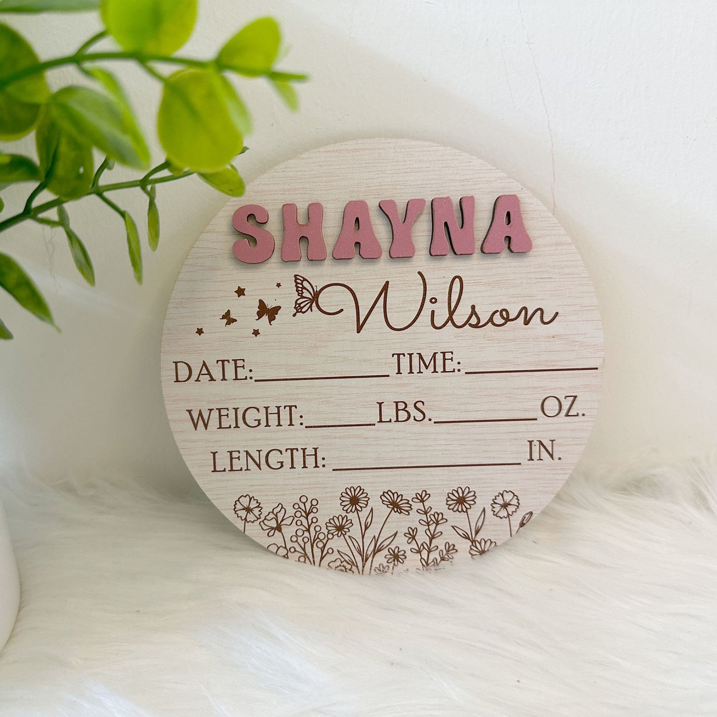 Personalized Baby Arrival Announcement Sign, Baby Name With Birth Stats Sign, Baby Name Reveal, Custom Baby Announcement, Sign For Hospital