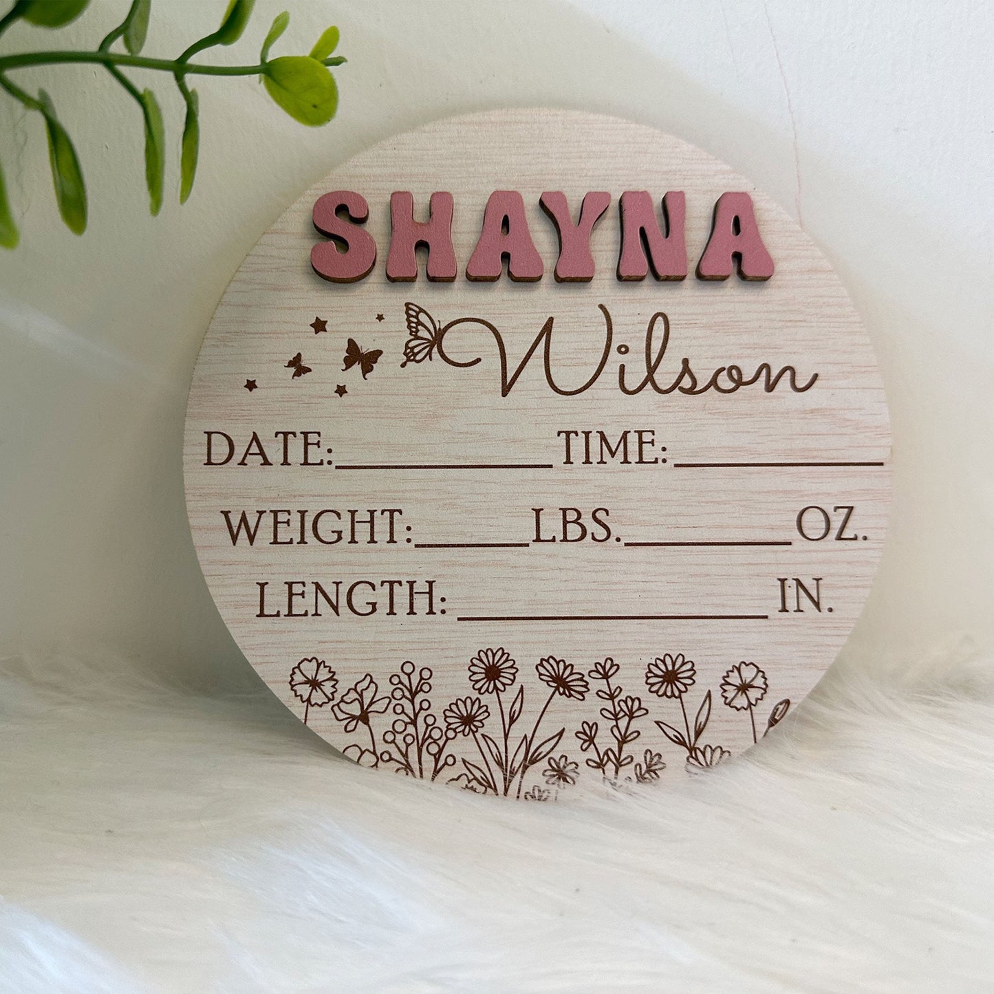 Personalized Baby Arrival Announcement Sign, Baby Name With Birth Stats Sign, Baby Name Reveal, Custom Baby Announcement, Sign For Hospital