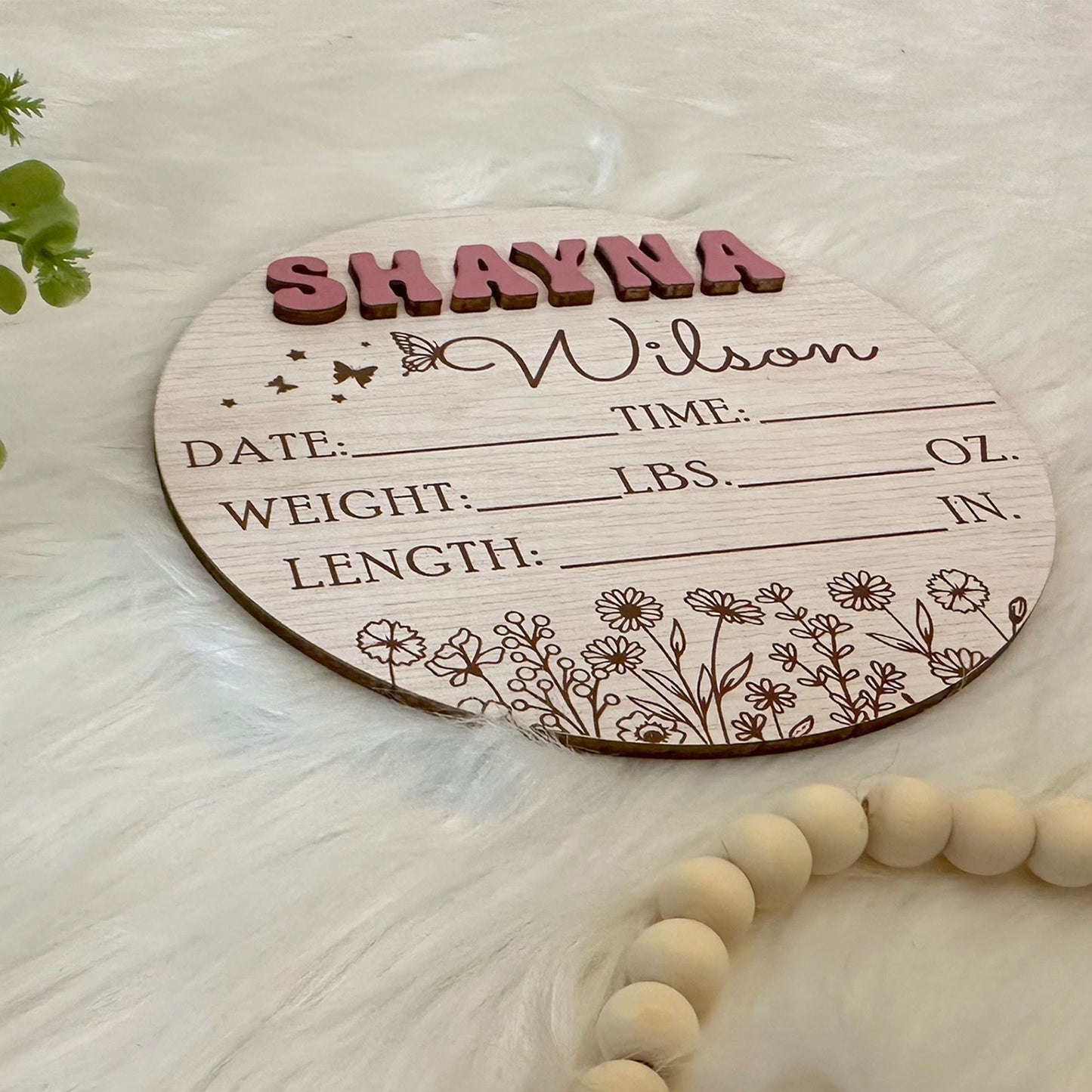 Personalized Baby Arrival Announcement Sign, Baby Name With Birth Stats Sign, Baby Name Reveal, Custom Baby Announcement, Sign For Hospital