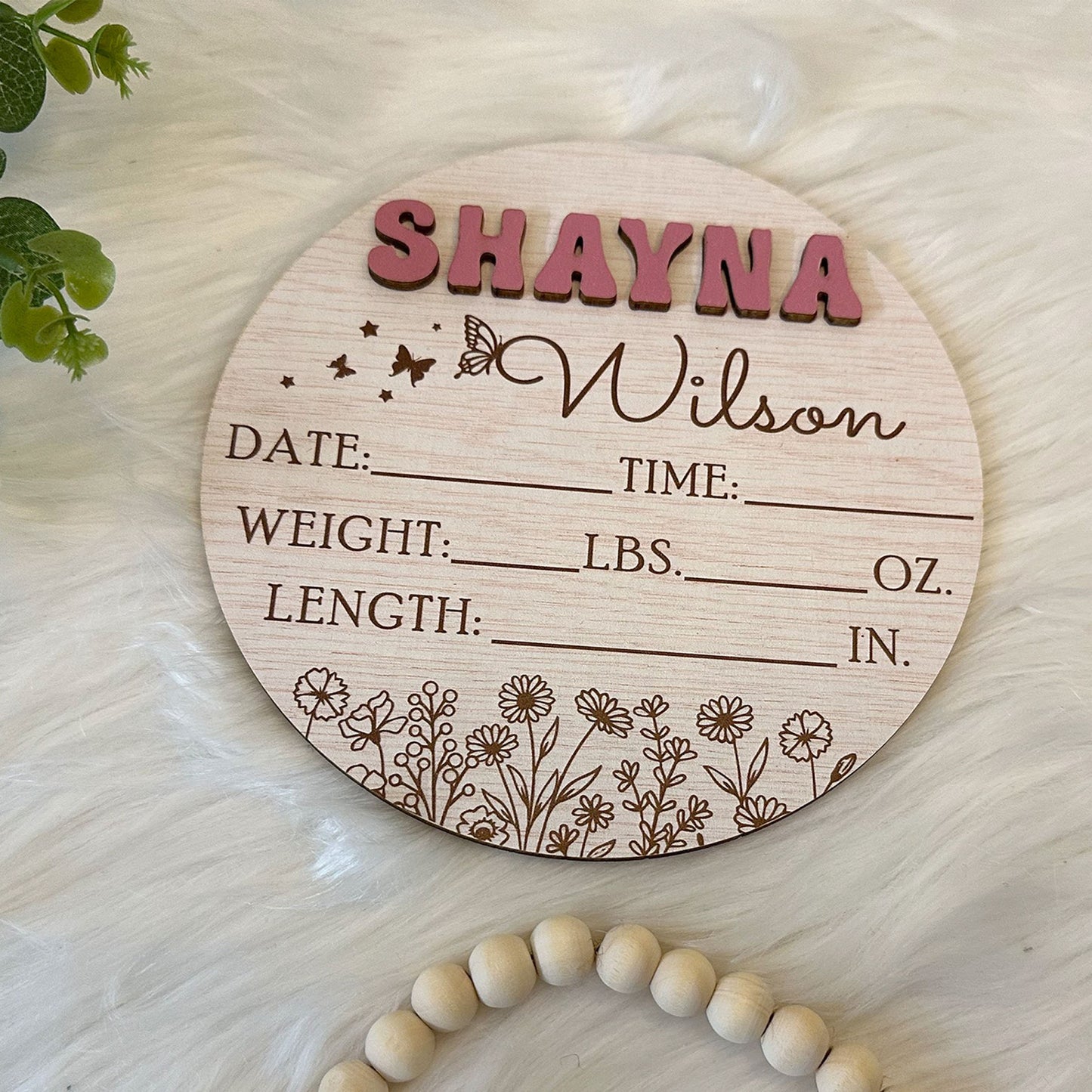 Personalized Baby Arrival Announcement Sign, Baby Name With Birth Stats Sign, Baby Name Reveal, Custom Baby Announcement, Sign For Hospital