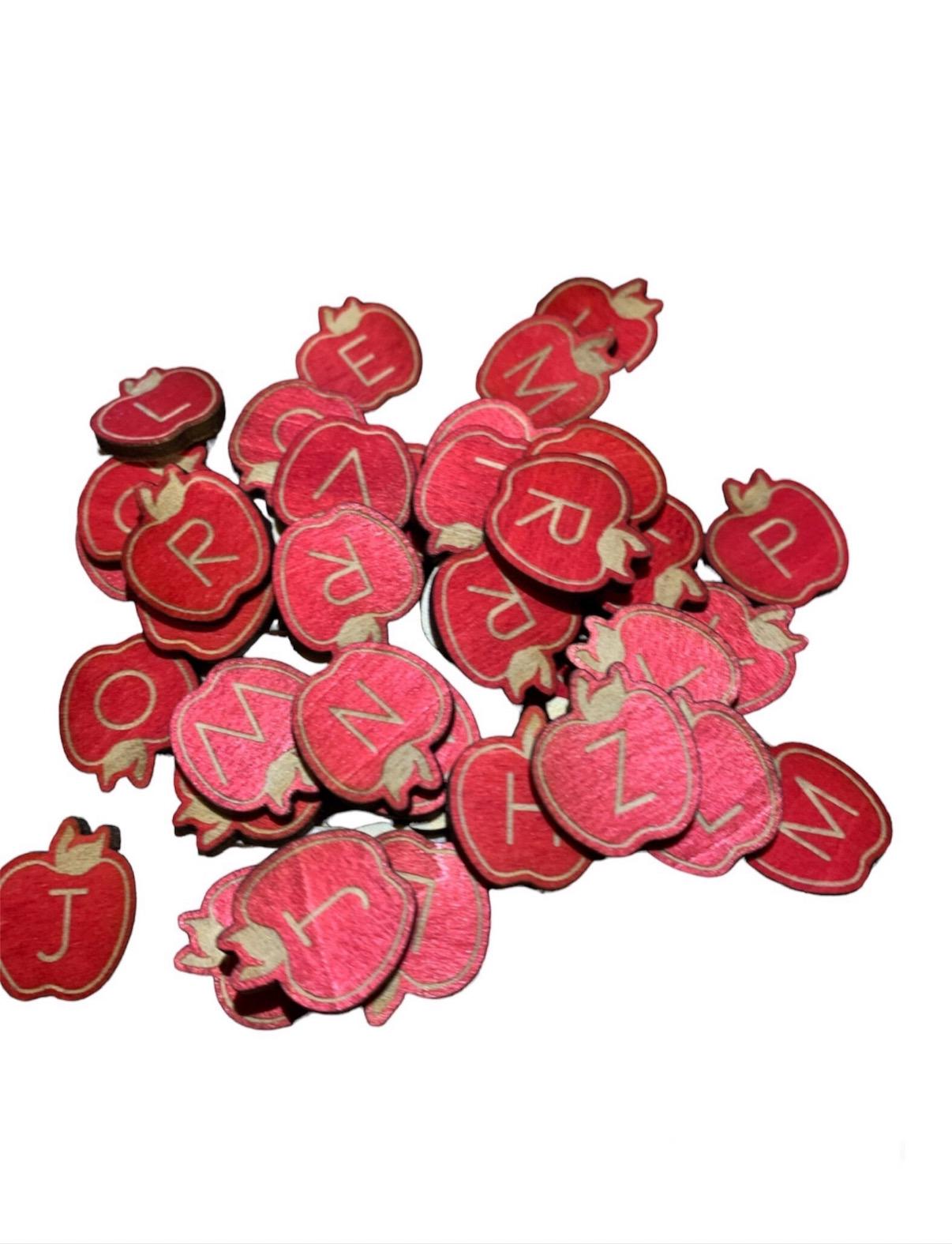 100 alphabet acorn counters loose parts manipulatives, 100 board counters, bag of acorns, sensory play, acorn tokens, montessori letters