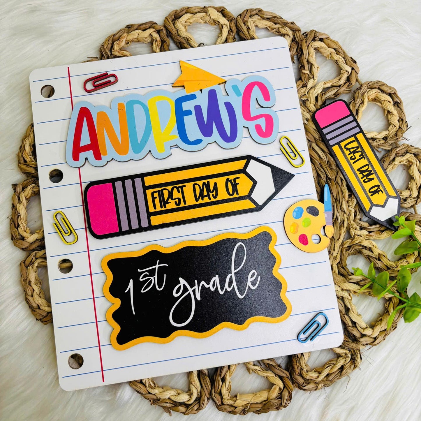 Personalized First Day Of School Sign, 1st Day Of Preschool, Back To School Sign, First And Last Day Sign, Interchangeable Magnetic Sign