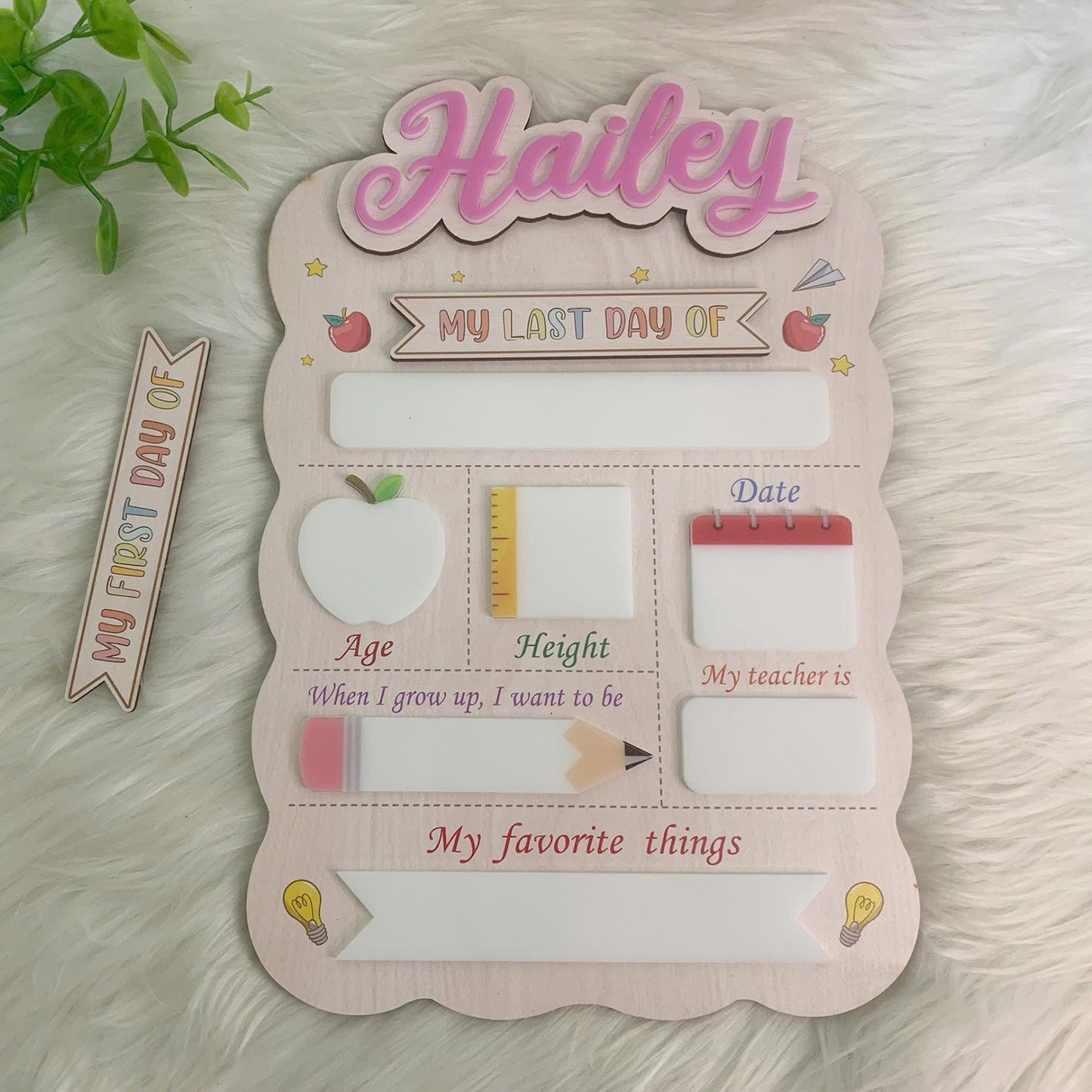Personalized First Day Of School Sign 2025, Last Day Of School Sign, Name Sign, Back To School Sign, 1st Day Of School Kindergarten Board