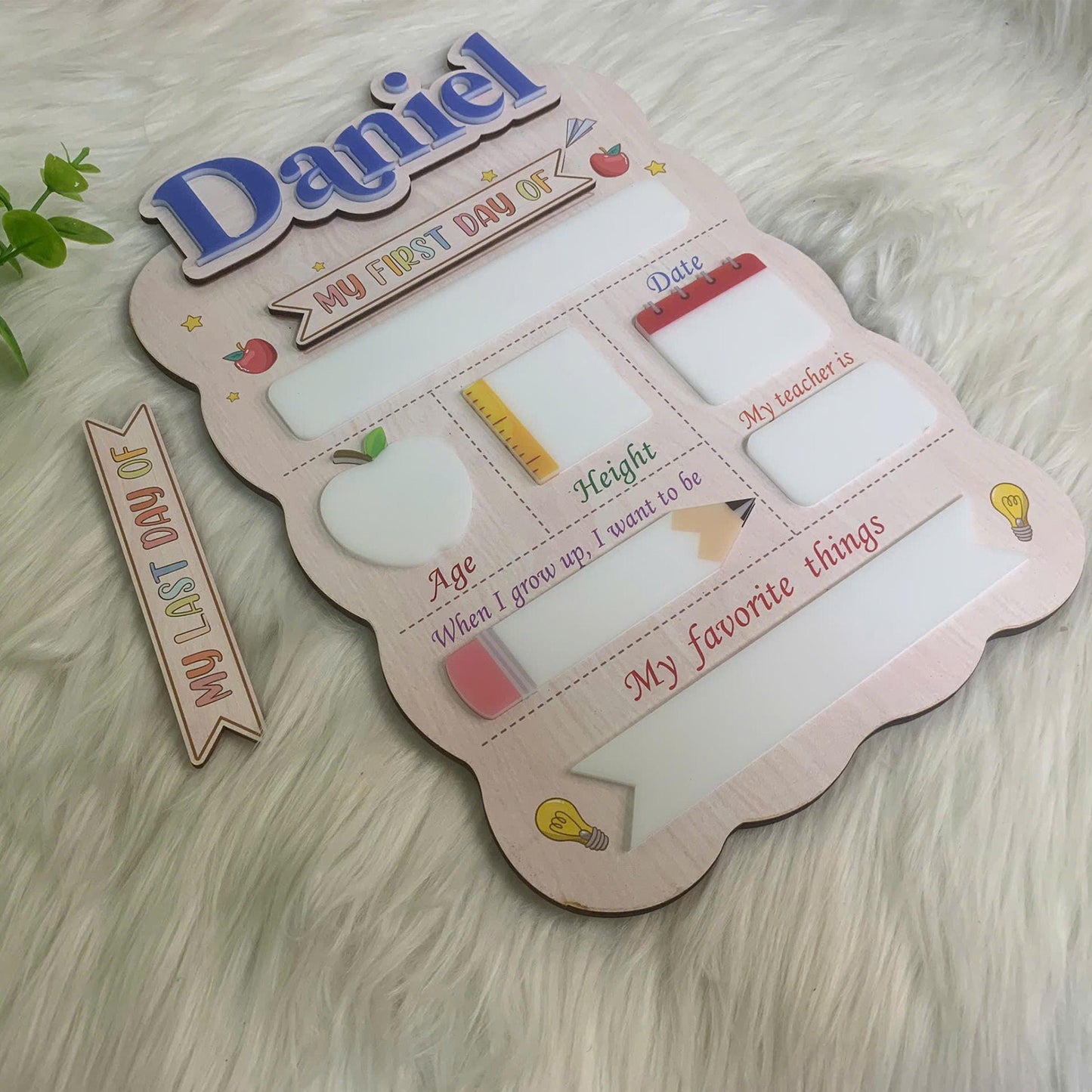Personalized First Day Of School Sign 2025, Last Day Of School Sign, Name Sign, Back To School Sign, 1st Day Of School Kindergarten Board