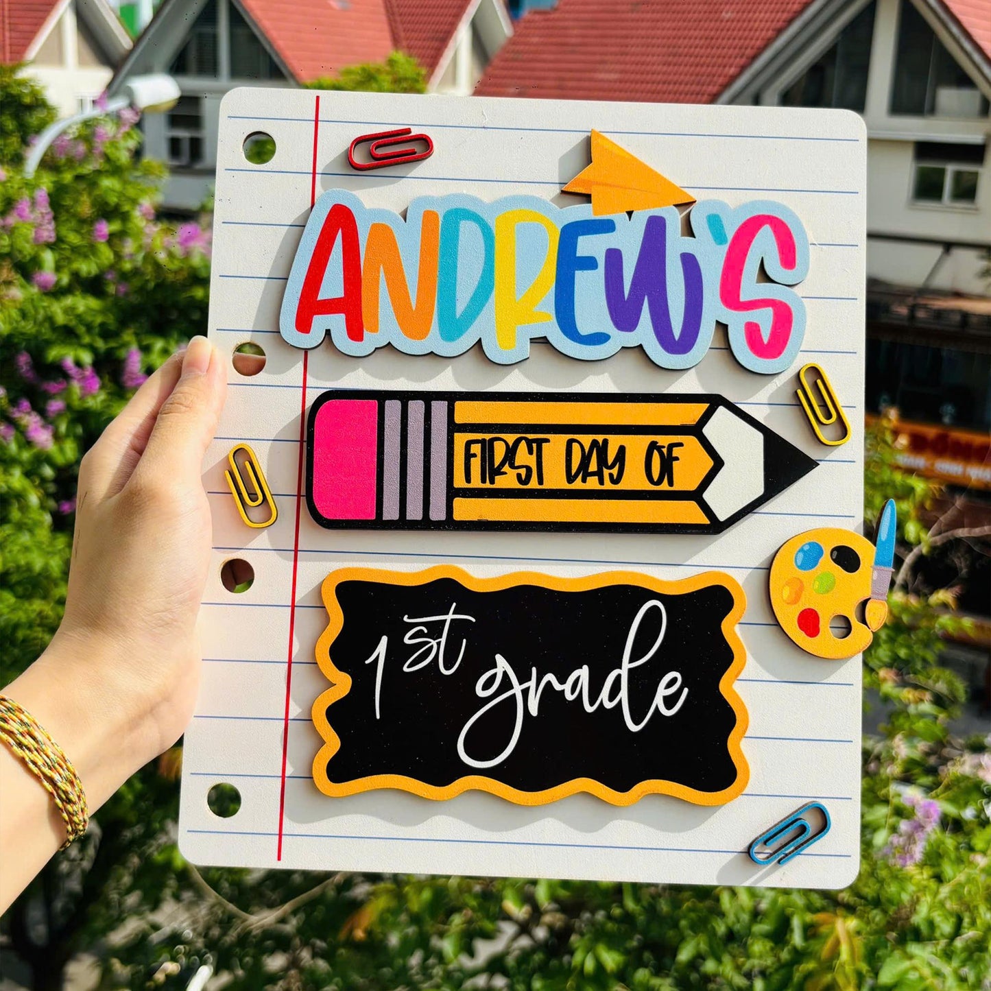 Personalized First Day Of School Sign, 1st Day Of Preschool, Back To School Sign, First And Last Day Sign, Interchangeable Magnetic Sign
