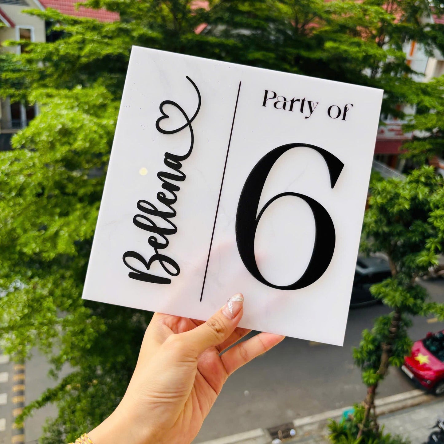 Custom Family Party Of 4, 3, 5, 6 Acrylic Sign, Personalized Farmhouse Decor Gift, Housewarming Gift With 3d Name