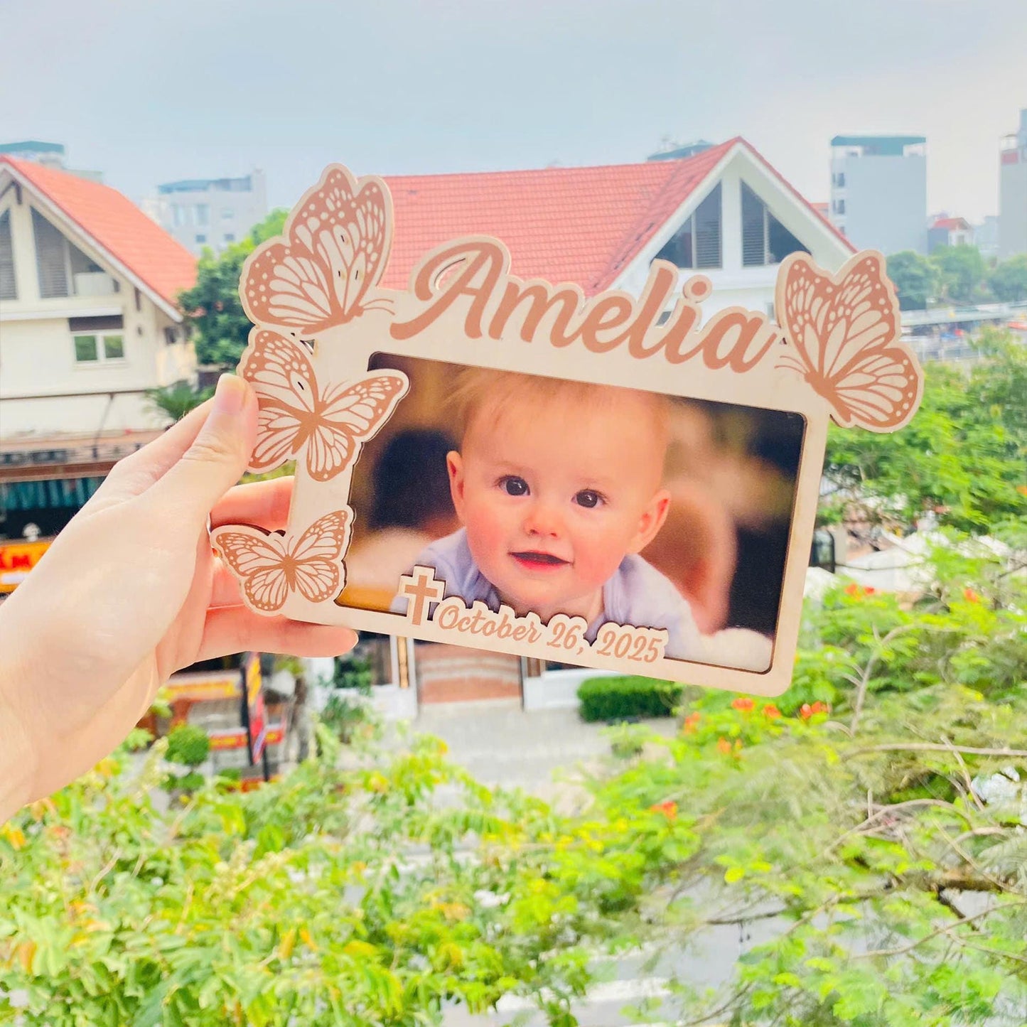 Personalized First Birthday Picture Frame Party Favor Magnet, Baptism Favors, 1st Birthday Favors, Custom Baptism Photo Frame Magnet