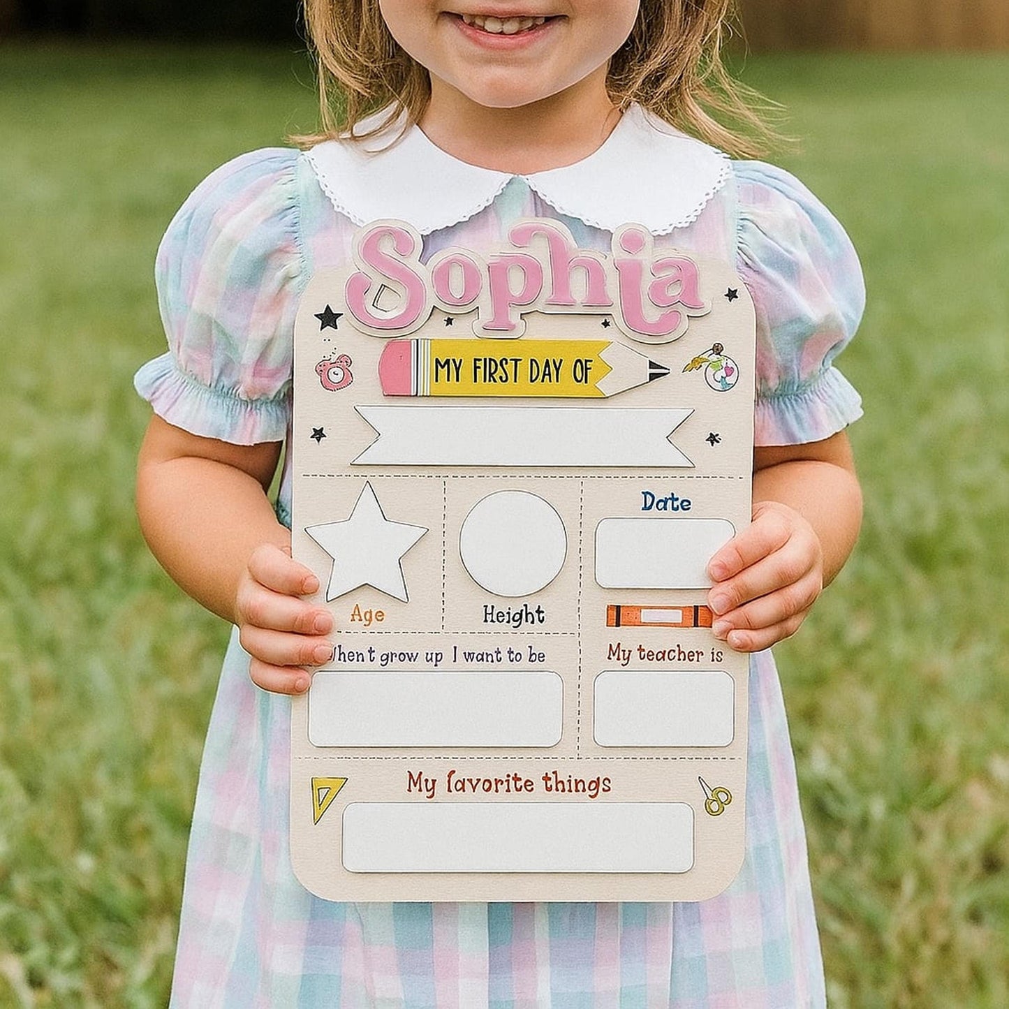 Personalized First Day Of School Sign 2025, First Day Of Kindergarten Sign, 1st Day Of Preschool, Back To School Sign, First And Last Day