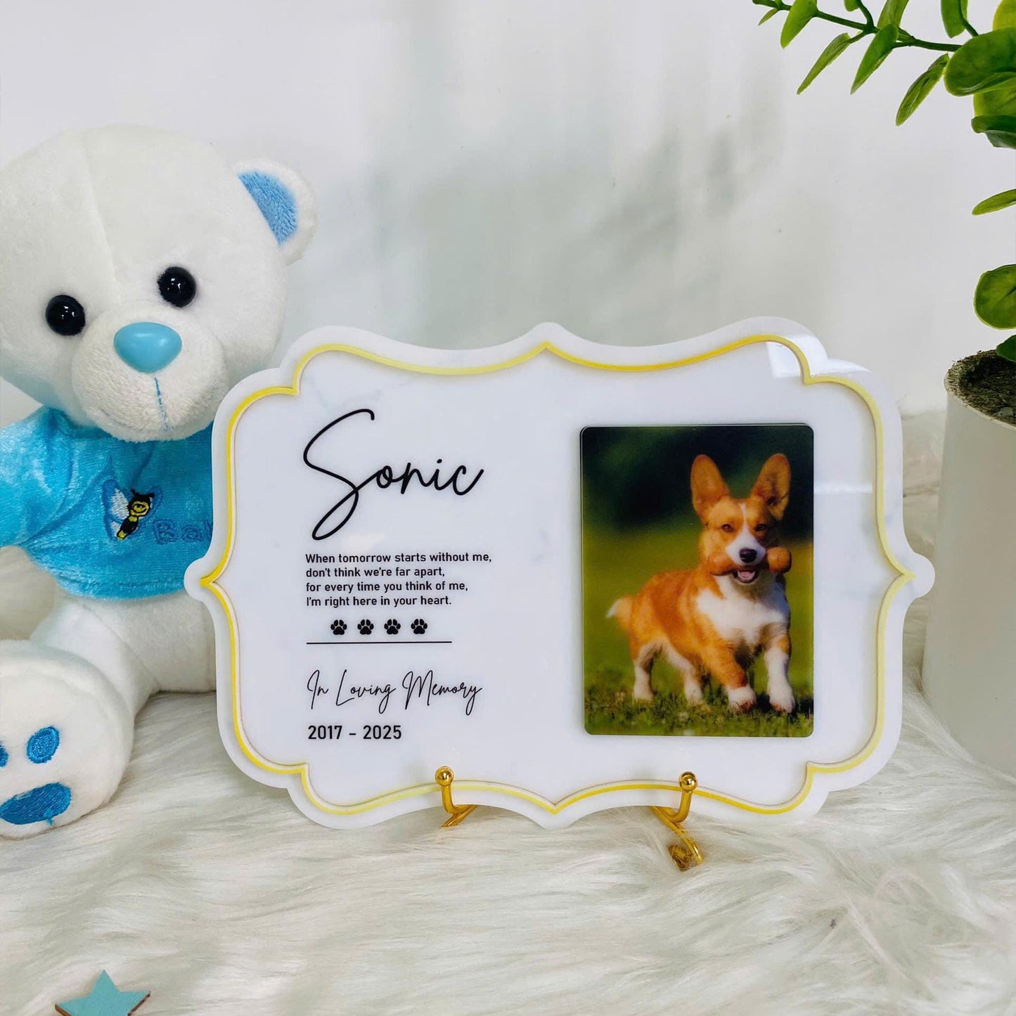 Personalized Pet Memorial Plaque, Custom Acrylic Photo Gift, Dog Or Cat Loss Sympathy Keepsake, Personalized Tribute Sign