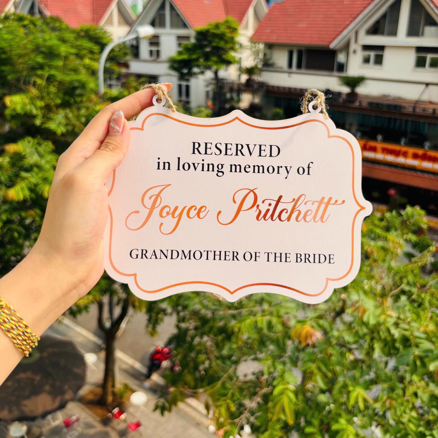 Personalized Reserved In Loving Memory Wedding Sign, Reserved Seat Sign, This Seat Is Reserved Memorial Sign, Memorial Hanging Chair Sign